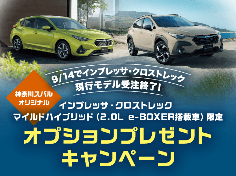 インプレッサ・クロストレック マイルドハイブリッド（2.0L e-BOXER搭載車）限定 オプションプレゼントキャンペーン