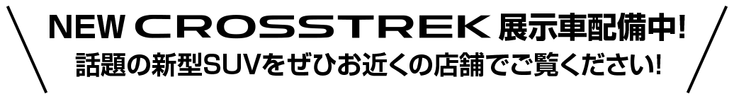NEW CROSSTREK 展示車配備中！話題の新型SUVをぜひお近くの店舗でご覧ください！