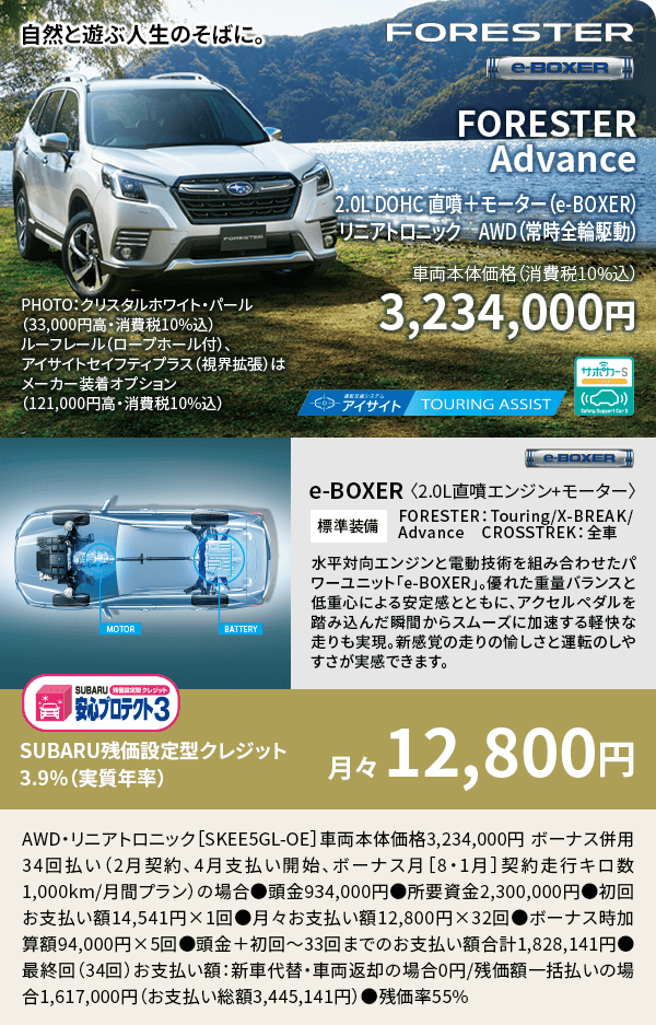 自然と遊ぶ人生のそばに。FORESTER Advance