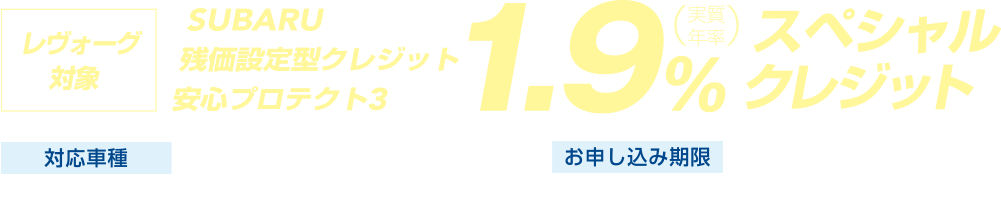 レヴォーグ限定残価設定型1.9%スペシャルクレジット