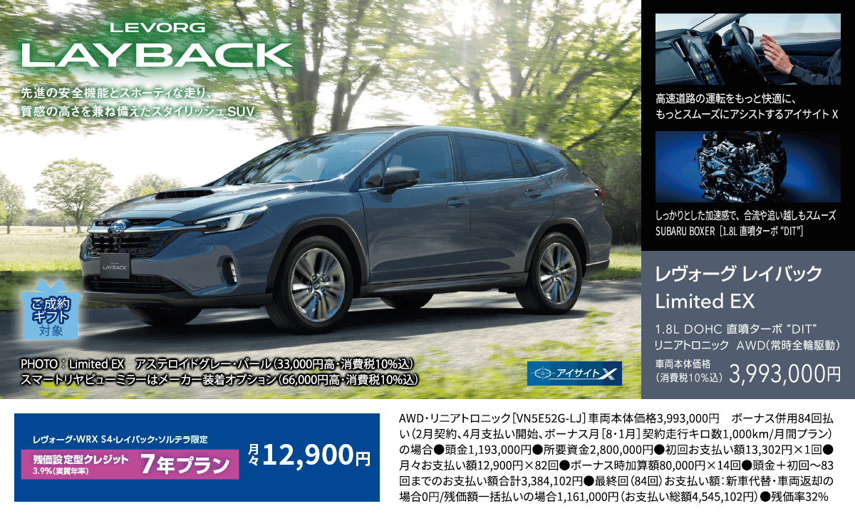 LEVORG LAYBACK レヴォーグレイバック Limited EX