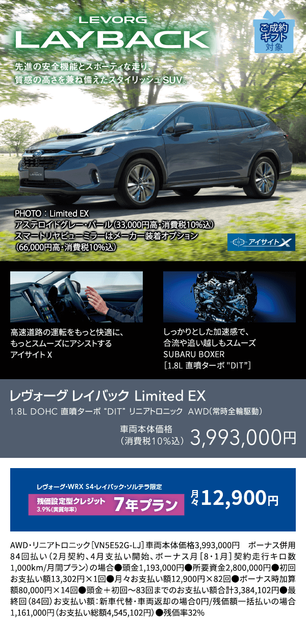 LEVORG LAYBACK レヴォーグレイバック Limited EX