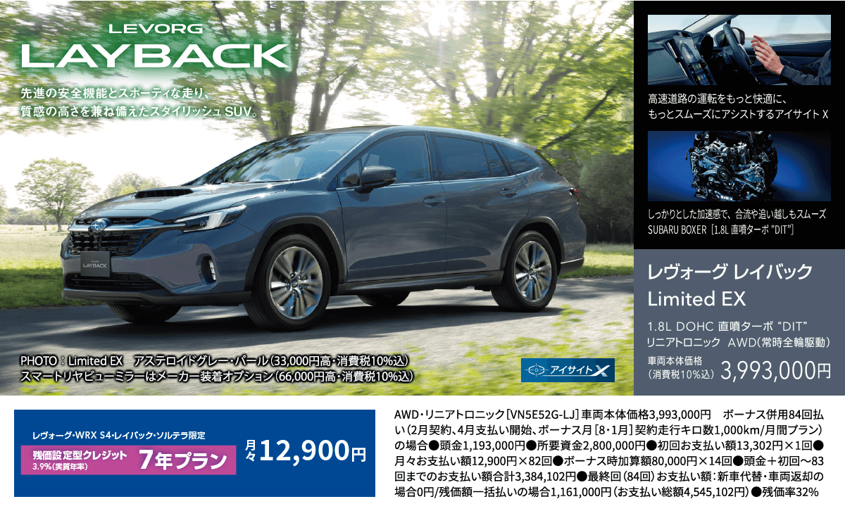 LEVORG LAYBACK レヴォーグレイバック Limited EX