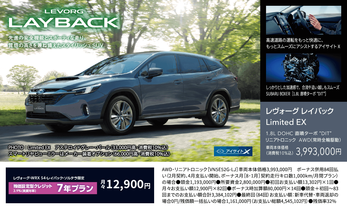 LEVORG LAYBACK レヴォーグレイバック Limited EX