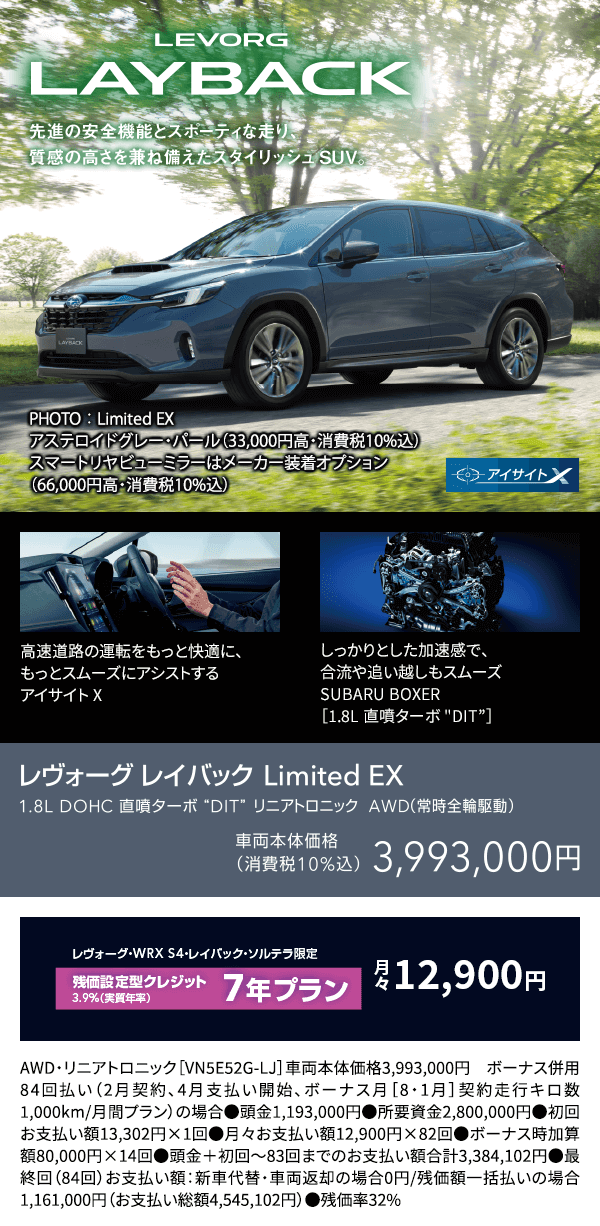 LEVORG LAYBACK レヴォーグレイバック Limited EX