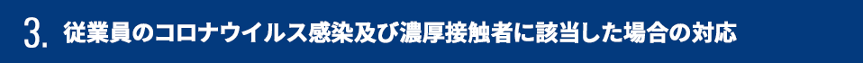 3.従業員のコロナウイルス感染及び濃厚接触者に該当した場合の対応