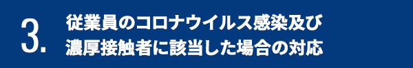 3.従業員のコロナウイルス感染及び濃厚接触者に該当した場合の対応