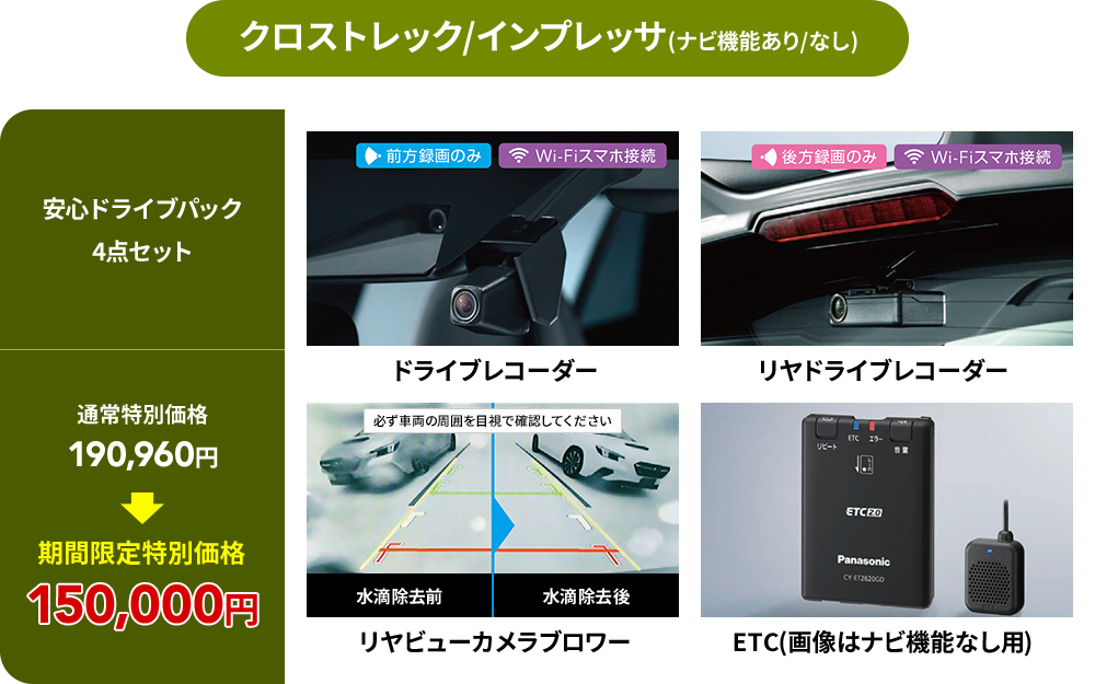 クロストレック/インプレッサ(ナビ機能あり/なし)