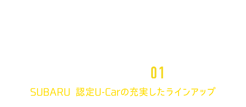 いつまでも続く、安心と愉しさを。SUBARU 認定U-Car POINT_01:SUBARU認定U-Carの充実したラインアップ お客様のご希望にぴったりの一台をお探しいただけます